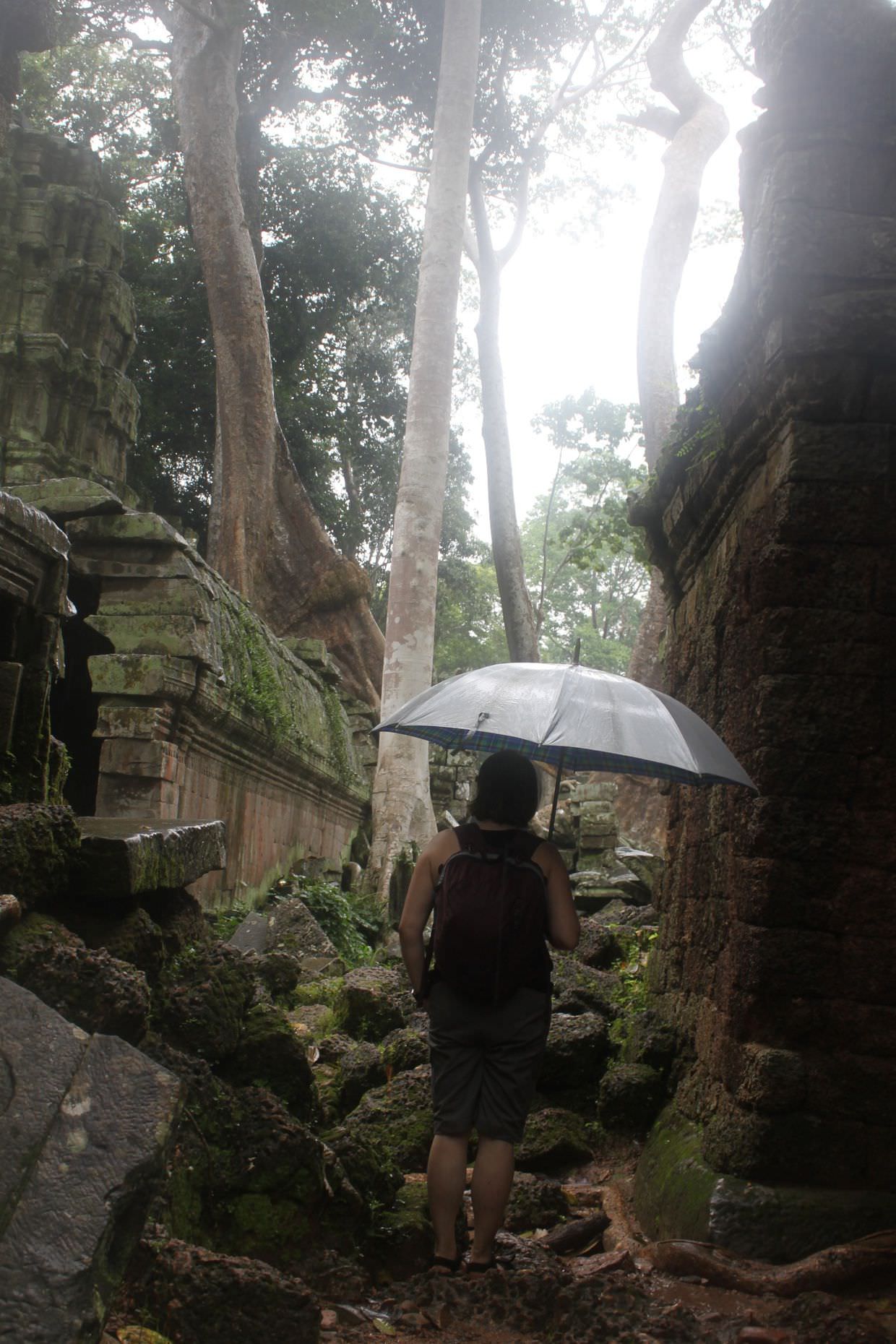 Navigating Ta Prohm’s corridors