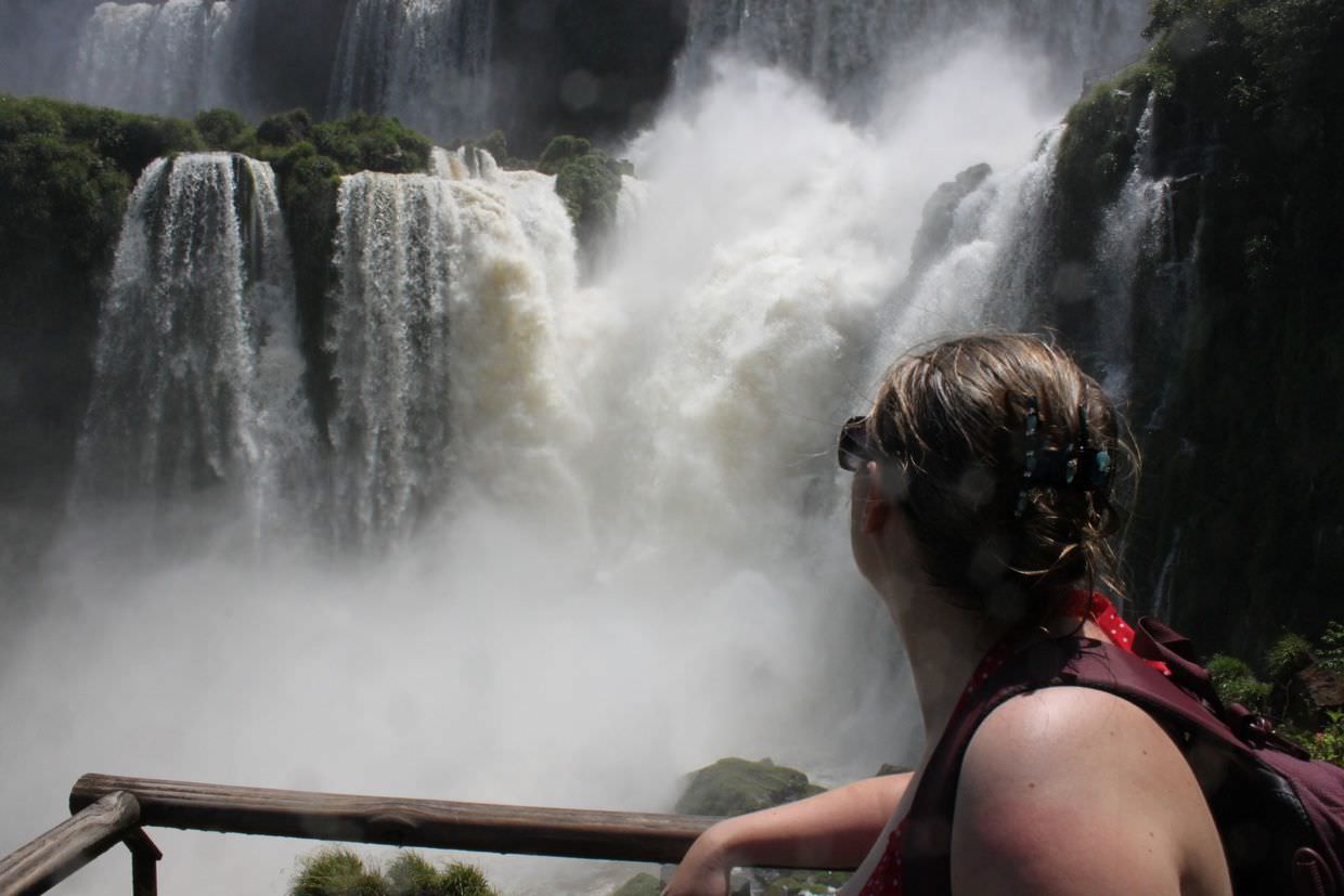 Sam watching waterfall crescent