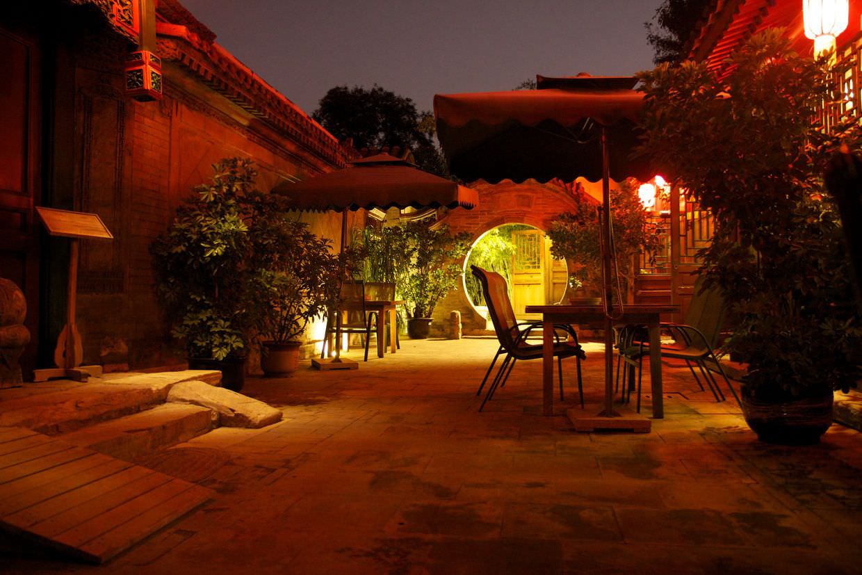 Courtyard 7 at night