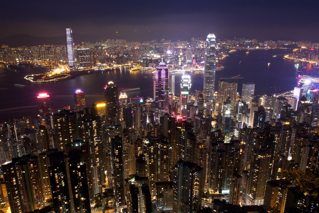 Hong Kong at night. Like a scene from Blade Runner.