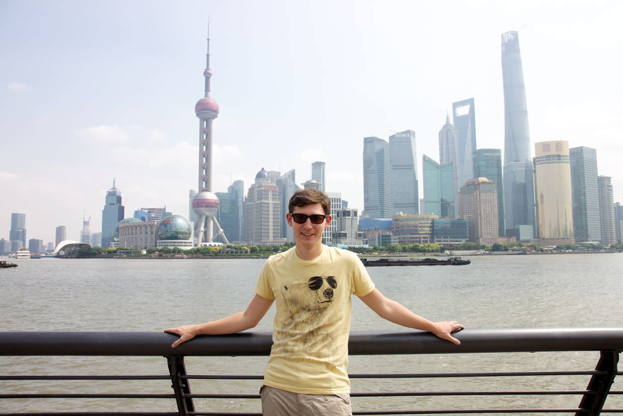 Paul and Shanghai’s famous view from The Bund