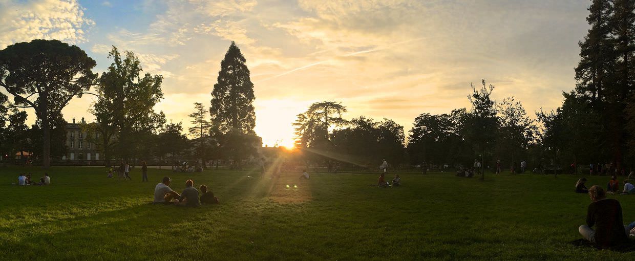 Le Jardin Public at sunset