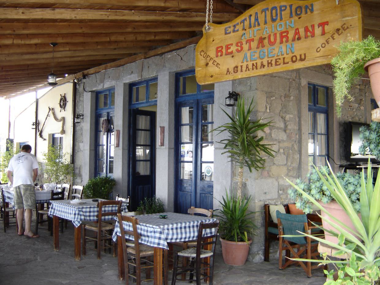 A restaurant in Skala Eressos