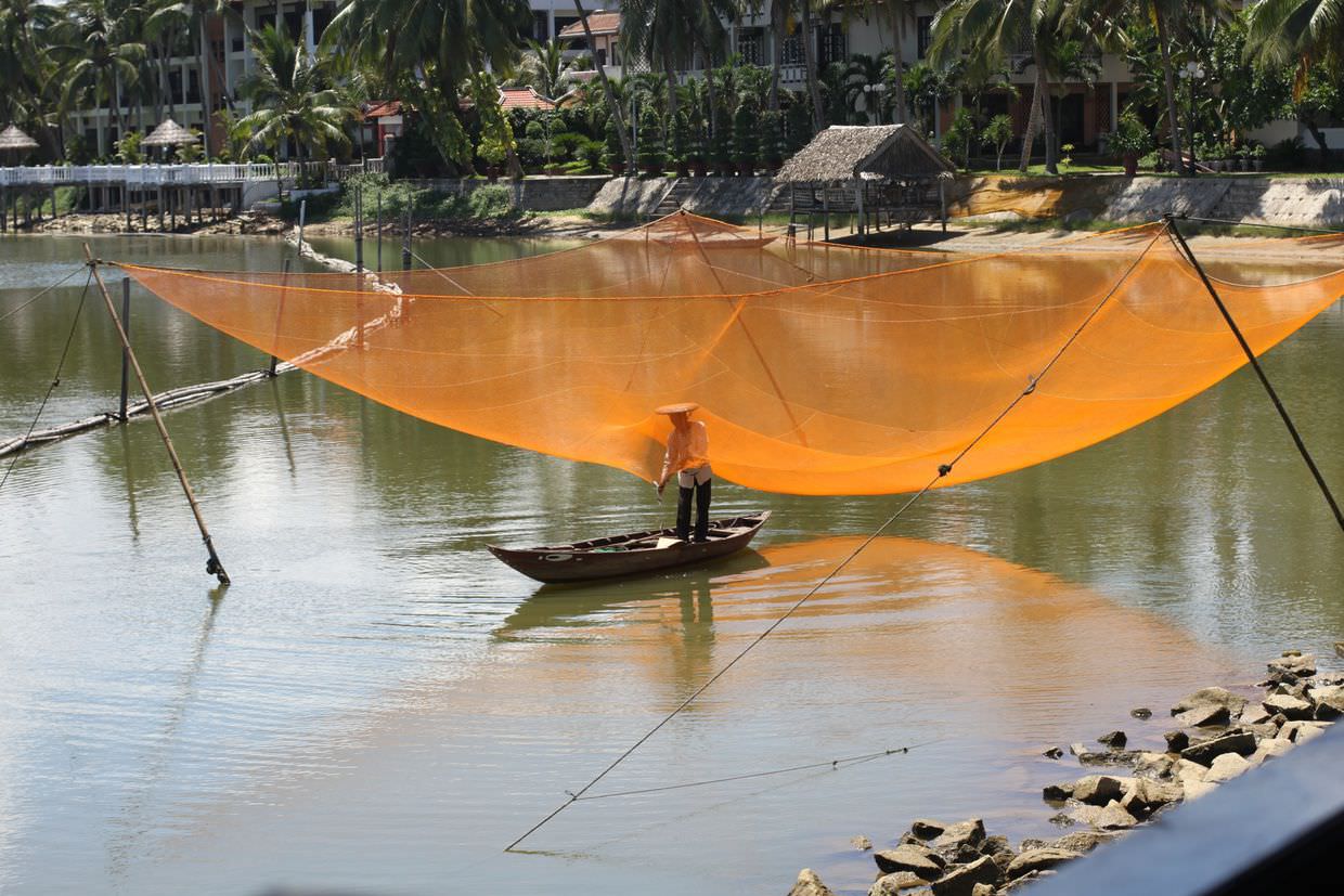 Fishing next to Hoi An beach resort