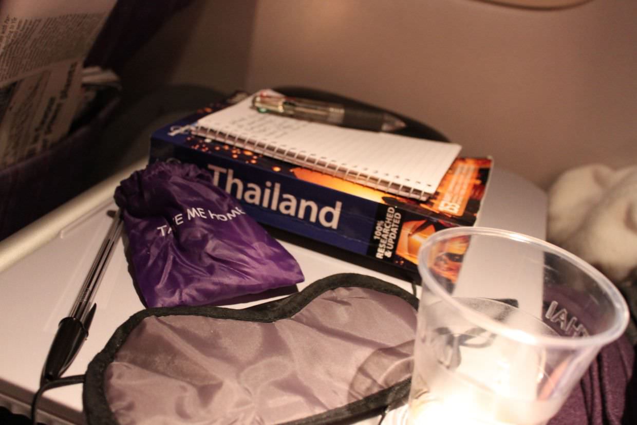 Reading our Thailand guide, on the outbound flight