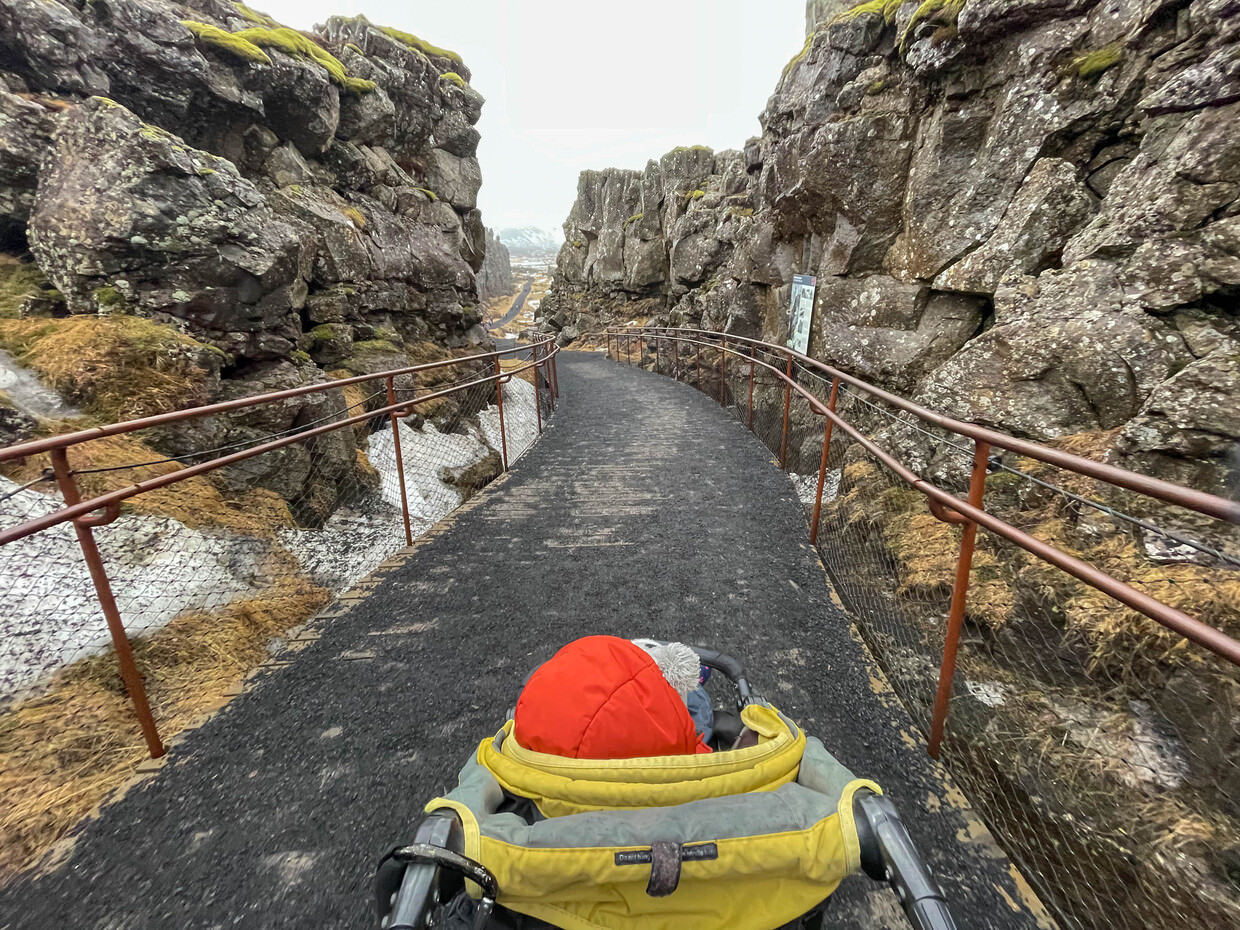 Heading into Thingvellir with Forrest in the buggy