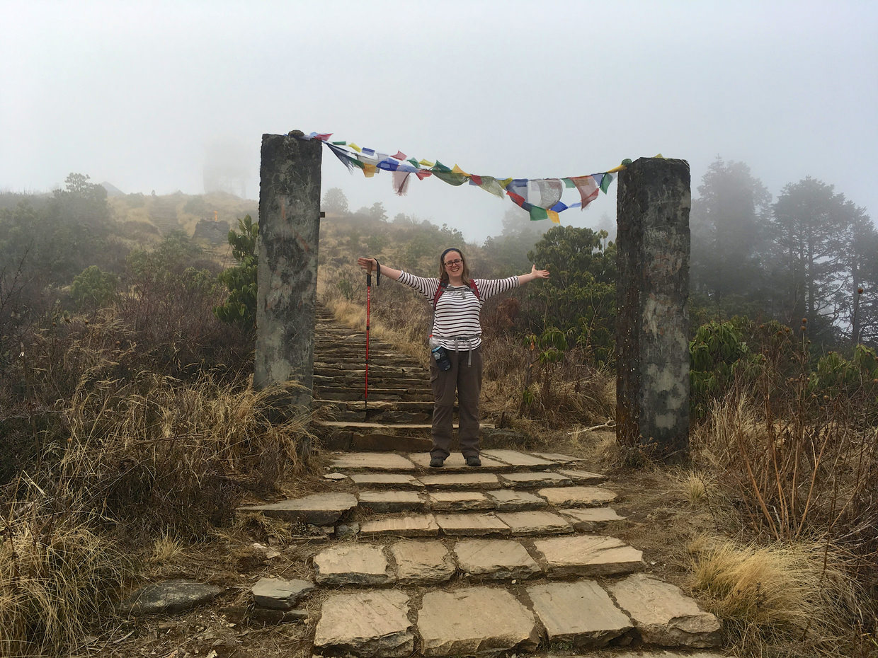 Samantha at the top of Poon Hill