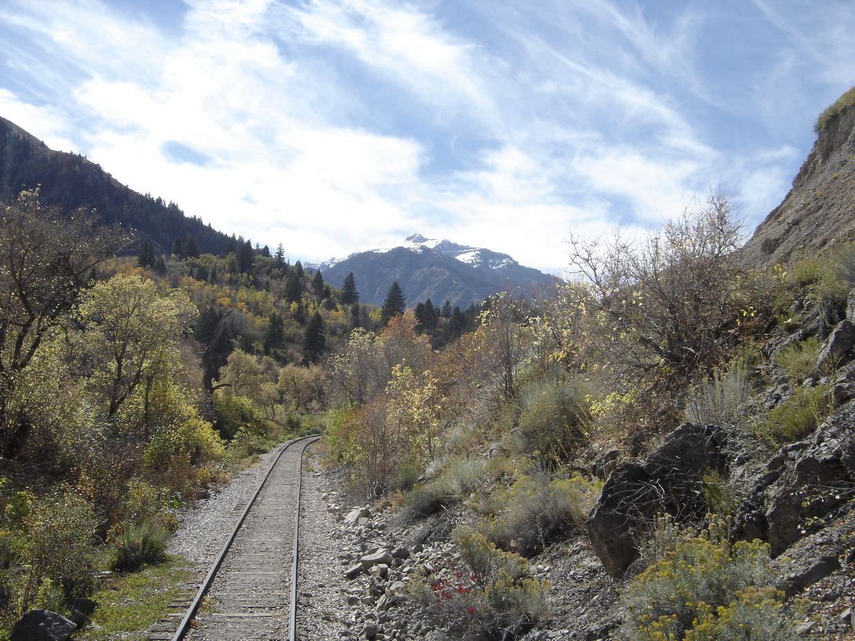 Train through the mountains