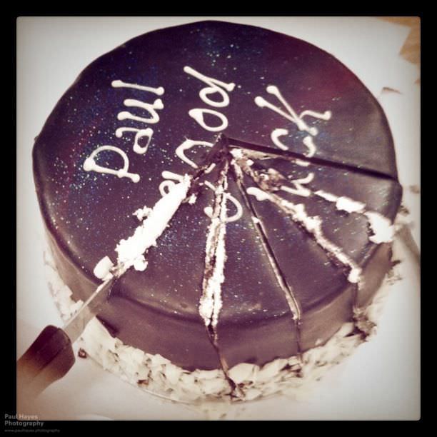 ‘Good luck Paul’ leaving cake
