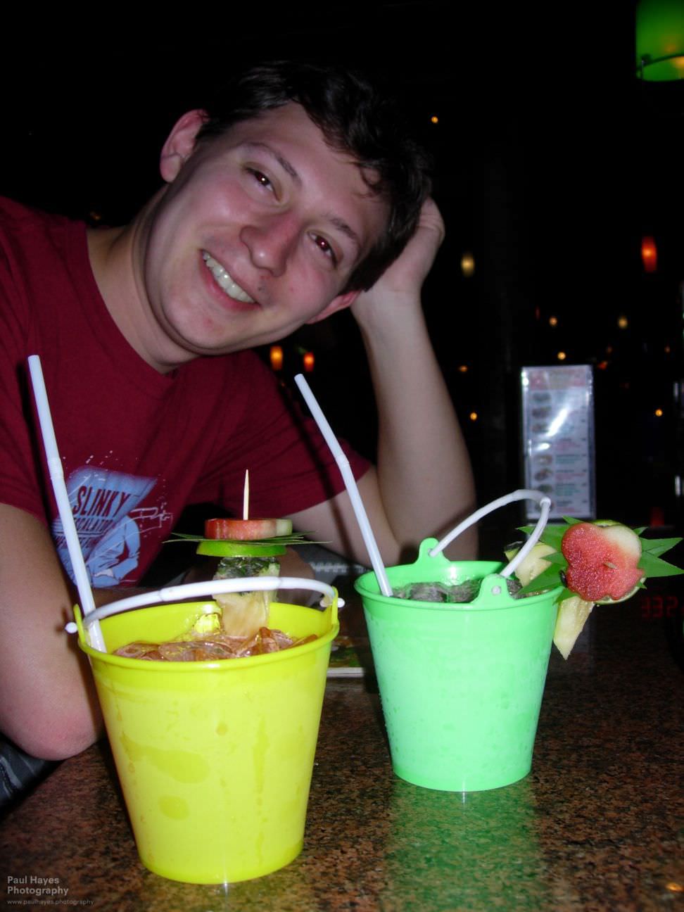 Cocktails in buckets at The Good View restaurant