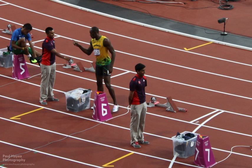 Usain Bolt being friendly with the volunteers