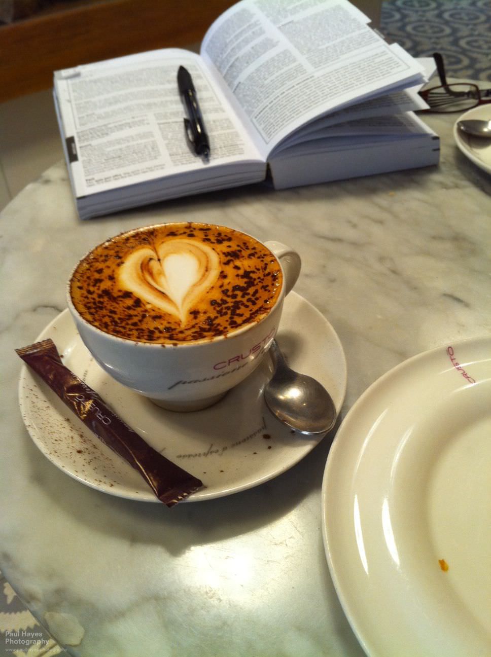 Coffee and day planning at Crusto