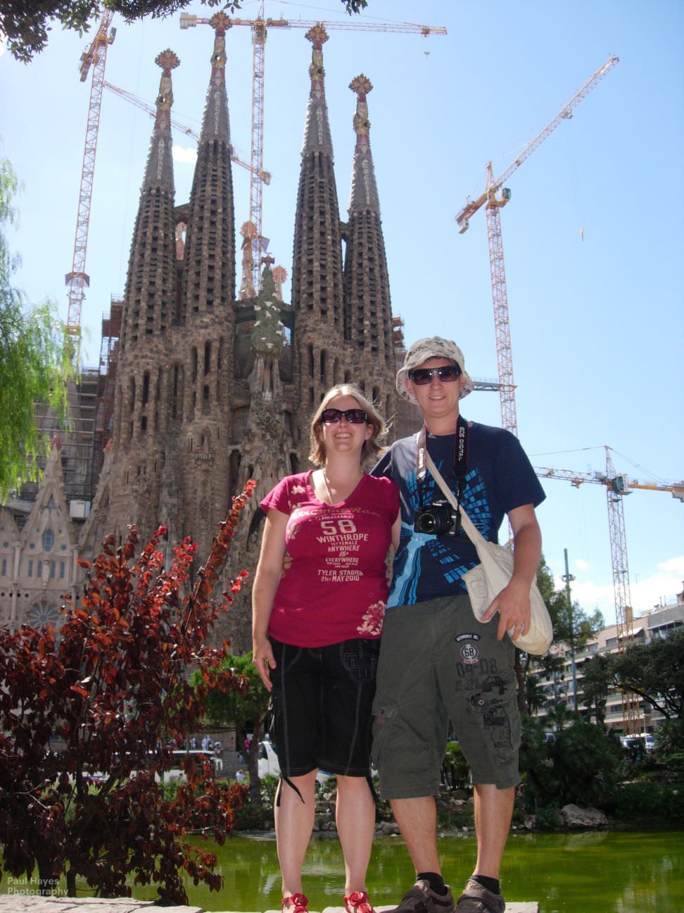 Sam and Paul outside the La Sagrada Família construction site